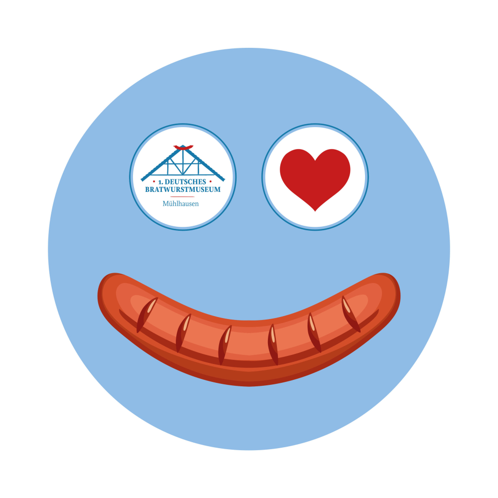 Bratwurst Smiley Aufkleber